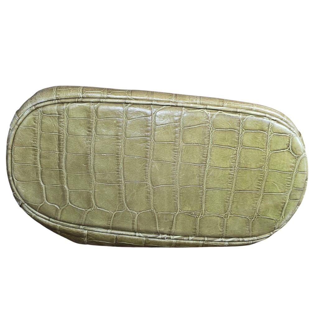 Vintage Brahmin in Pristine Condition Green Croc Embossed Leather With Bag - Picture 14 of 14
